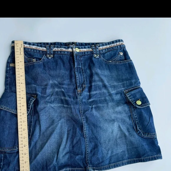 Dolce & Gabbana D&G Vintage Y2k Blue Jean Denim Cargo Skirt Size 46/6-8 US Women - Picture 7 of 7